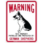 画像2: [MAGSIGN] GERMAN SHEPHERD 注意 英語 WARNING 警告/保護/警戒 車 屋外用 マグネット＆ステッカー 日本製：ジャーマンシェパード (2)