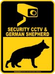 画像1: ジャーマンシェパード＆防犯カメラ 監視 警戒中 英語 マグサイン(マグネット/ステッカー)：SECURITY CCTV ＆ GERMAN SHEPHERD [MAGSIGN] (1)