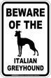 画像1: [MAGSIGN] イタリアングレイハウンド 注意 英語 マグネット＆ステッカー BEWARE OF THE ITALIAN GREYHOUND 車/屋外用 日本製 (1)