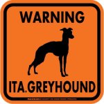 画像4: [MAGSIGN] WARNING ITA. GREYHOUND マグネット＆ステッカー：イタリアングレーハウンド(ホワイト/イエロー/オレンジ) 注意 英語 正方形 車＆屋外用(防水性/耐光性) 日本製 (4)