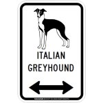 画像2: ITALIAN GREYHOUND [MAGSIGN] シルエット＆矢印 アメリカン道路標識 英語犬種名 マグネット/ステッカー：ホワイト (2)