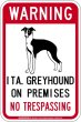 画像2: [MAGSIGN] イタリアングレイハウンド 警戒 英語 立入禁止 マグネット＆ステッカー WARNING ITA.GREYHOUND ON PREMISES NO TRESPASSING 車/屋外用 日本製 (2)