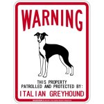 画像1: [MAGSIGN] ITALIAN GREYHOUND 注意 英語 WARNING 警告/保護/警戒 車 屋外用 マグネット＆ステッカー 日本製：イタリアングレーハウンド (1)