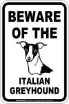 画像4: [MAGSIGN] イタリアングレイハウンド 注意 英語 マグネット＆ステッカー BEWARE OF THE ITALIAN GREYHOUND 車/屋外用 日本製 (4)