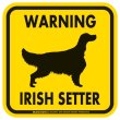 画像2: [MAGSIGN] WARNING IRISH SETTER マグネット＆ステッカー：アイリッシュセッター(ホワイト/イエロー/オレンジ) 注意 英語 正方形 車＆屋外用(防水性/耐光性) 日本製 (2)