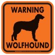 画像3: [MAGSIGN] WARNING WOLFHOUND マグネット＆ステッカー：ウルフハウンド(ホワイト/イエロー/オレンジ) 注意 英語 正方形 車＆屋外用(防水性/耐光性) 日本製 (3)