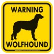 画像2: [MAGSIGN] WARNING WOLFHOUND マグネット＆ステッカー：ウルフハウンド(ホワイト/イエロー/オレンジ) 注意 英語 正方形 車＆屋外用(防水性/耐光性) 日本製 (2)