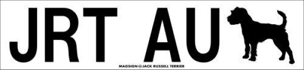 画像1: [MAGSIGN] ジャックラッセルテリア イニシャル/国名コード/シルエット マグネット＆ステッカー JACK RUSSELL TERRIERローマ字ロゴ入り 車/屋外用 日本製 (1)