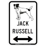 画像2: JACK RUSSELL [MAGSIGN] シルエット＆矢印 アメリカン道路標識 英語犬種名 マグネット/ステッカー：ホワイト (2)