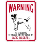 画像1: [MAGSIGN] JACK RUSSELL 注意 英語 WARNING 警告/保護/警戒 車 屋外用 マグネット＆ステッカー 日本製：ジャックラッセル (1)