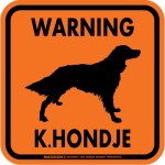 画像3: [MAGSIGN] WARNING K.HONDJE マグネット＆ステッカー：コーイケルホンディエ(ホワイト/イエロー/オレンジ) 注意 英語 正方形 車＆屋外用(防水性/耐光性) 日本製 (3)