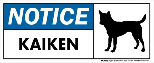 画像1: [MAGSIGN] 甲斐犬 マグネット＆ステッカー 英語 お知らせ NOTICE KAIKEN 対象:車(ドア/ガラス/ボディ)・屋外(玄関扉/窓ガラス/メールポスト) 日本製 (1)