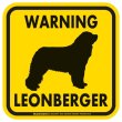 画像2: [MAGSIGN] WARNING LEONBERGER マグネット＆ステッカー：レオンベルガー(ホワイト/イエロー/オレンジ) 注意 英語 正方形 車＆屋外用(防水性/耐光性) 日本製 (2)