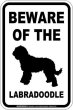 画像1: [MAGSIGN] ラブラドゥードル 注意 英語 マグネット＆ステッカー BEWARE OF THE LABRADOODLE 車/屋外用 日本製 (1)