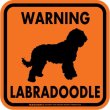 画像3: [MAGSIGN] WARNING LABRADOODLE マグネット＆ステッカー：ラブラドゥードル(ホワイト/イエロー/オレンジ) 注意 英語 正方形 車＆屋外用(防水性/耐光性) 日本製 (3)