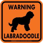 画像4: [MAGSIGN] WARNING LABRADOODLE マグネット＆ステッカー：ラブラドゥードル(ホワイト/イエロー/オレンジ) 注意 英語 正方形 車＆屋外用(防水性/耐光性) 日本製 (4)