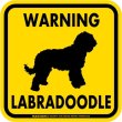 画像2: [MAGSIGN] WARNING LABRADOODLE マグネット＆ステッカー：ラブラドゥードル(ホワイト/イエロー/オレンジ) 注意 英語 正方形 車＆屋外用(防水性/耐光性) 日本製 (2)