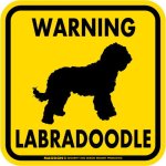 画像3: [MAGSIGN] WARNING LABRADOODLE マグネット＆ステッカー：ラブラドゥードル(ホワイト/イエロー/オレンジ) 注意 英語 正方形 車＆屋外用(防水性/耐光性) 日本製 (3)