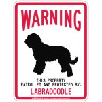 画像2: [MAGSIGN] LABRADOODLE 注意 英語 WARNING 警告/保護/警戒 車 屋外用 マグネット＆ステッカー 日本製：ラブラドゥードル (2)
