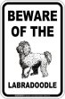 画像2: [MAGSIGN] ラブラドゥードル 注意 英語 マグネット＆ステッカー BEWARE OF THE LABRADOODLE 車/屋外用 日本製 (2)