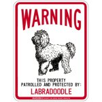 画像1: [MAGSIGN] LABRADOODLE 注意 英語 WARNING 警告/保護/警戒 車 屋外用 マグネット＆ステッカー 日本製：ラブラドゥードル (1)