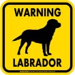 画像2: [MAGSIGN] WARNING LABRADOR マグネット＆ステッカー：ラブラドール(ホワイト/イエロー/オレンジ) 注意 英語 正方形 車＆屋外用(防水性/耐光性) 日本製 (2)