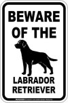 画像2: [MAGSIGN] ラブラドールレトリーバー 注意 英語 マグネット＆ステッカー BEWARE OF THE LABRADOR RETRIEVER 車/屋外用 日本製 (2)