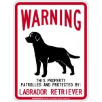 画像1: [MAGSIGN] LABRADOR RETRIEVER 注意 英語 WARNING 警告/保護/警戒 車 屋外用 マグネット＆ステッカー 日本製：ラブラドールレトリーバー (1)