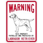 画像2: [MAGSIGN] LABRADOR RETRIEVER 注意 英語 WARNING 警告/保護/警戒 車 屋外用 マグネット＆ステッカー 日本製：ラブラドールレトリーバー (2)