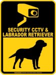 画像1: ラブラドールレトリバー＆防犯カメラ 監視 警戒中 英語 マグサイン(マグネット/ステッカー)：SECURITY CCTV ＆ LABRADOR RETRIEVER [MAGSIGN] (1)