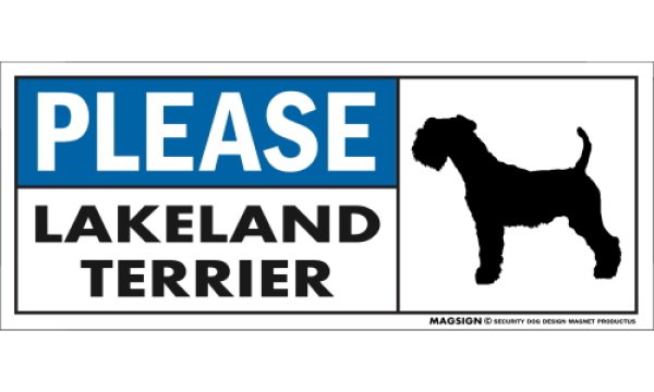 画像1: [MAGSIGN] レイクランドテリア マグネット＆ステッカー 犬 英語 喜ばせる 満足させる PLEASE LAKELAND TERRIER 対象:車(ドア/ガラス/ボディ)・屋外(玄関扉/窓ガラス/メールポスト) 日本製 (1)