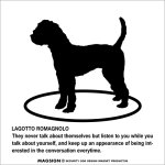 画像1: LAGOTTO ROMAGNOLO'S POEM [MAGSIGN] ポエムシリーズ マグネット＆ステッカー 防水/耐水・耐光性 日本製 英語＆シルエット：ラゴットロマニョーロ（ホワイト/イエロー） (1)