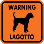 画像3: [MAGSIGN] WARNING LAGOTTO ROMAGNOLO マグネット＆ステッカー：ラゴットロマニョーロ(ホワイト/イエロー/オレンジ) 注意 英語 正方形 車＆屋外用(防水性/耐光性) 日本製 (3)