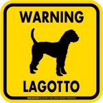 画像2: [MAGSIGN] WARNING LAGOTTO ROMAGNOLO マグネット＆ステッカー：ラゴットロマニョーロ(ホワイト/イエロー/オレンジ) 注意 英語 正方形 車＆屋外用(防水性/耐光性) 日本製 (2)