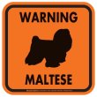 画像3: [MAGSIGN] WARNING MALTESE マグネット＆ステッカー：マルチーズ/フルコート(ホワイト/イエロー/オレンジ) 注意 英語 正方形 車＆屋外用(防水性/耐光性) 日本製 (3)