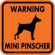 画像3: [MAGSIGN] WARNING MINI PINSCHER マグネット＆ステッカー：ミニチュアピンシャー(ホワイト/イエロー/オレンジ) 注意 英語 正方形 車＆屋外用(防水性/耐光性) 日本製 (3)