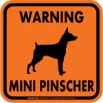画像4: [MAGSIGN] WARNING MINI PINSCHER マグネット＆ステッカー：ミニチュアピンシャー(ホワイト/イエロー/オレンジ) 注意 英語 正方形 車＆屋外用(防水性/耐光性) 日本製 (4)