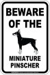 画像2: [MAGSIGN] ミニチュアピンシャー 注意 英語 マグネット＆ステッカー BEWARE OF THE MINIATURE PINSCHER 車/屋外用 日本製 (2)