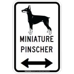 画像2: MINIATURE PINSCHER [MAGSIGN] シルエット＆矢印 アメリカン道路標識 英語犬種名 マグネット/ステッカー：ホワイト (2)