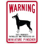 画像1: [MAGSIGN] MINIATURE PINSCHER 注意 英語 WARNING 警告/保護/警戒 車 屋外用 マグネット＆ステッカー 日本製：ミニチュアピンシャー (1)