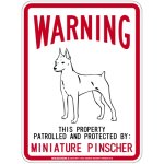 画像2: [MAGSIGN] MINIATURE PINSCHER 注意 英語 WARNING 警告/保護/警戒 車 屋外用 マグネット＆ステッカー 日本製：ミニチュアピンシャー (2)