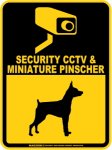 画像1: ミニチュアピンシャー＆防犯カメラ 監視 警戒中 英語 マグサイン(マグネット/ステッカー)：SECURITY CCTV ＆ MINIATURE PINSCHER [MAGSIGN] (1)