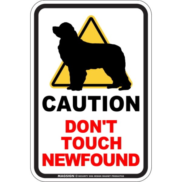 画像1: [MAGSIGN] 犬に手を出さない/触れない/さわらない マグネット＆ステッカー 英語 注意 日本製 CAUTION DON'T TOUCH：ニューファンド (1)