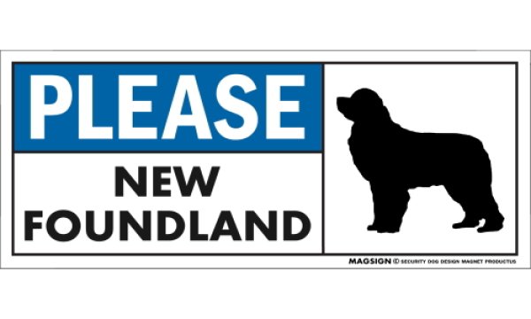 画像1: [MAGSIGN] ニューファンドランド マグネット＆ステッカー 犬 英語 喜ばせる 満足させる PLEASE NEWFOUNDLAND 対象:車(ドア/ガラス/ボディ)・屋外(玄関扉/窓ガラス/メールポスト) 日本製 (1)