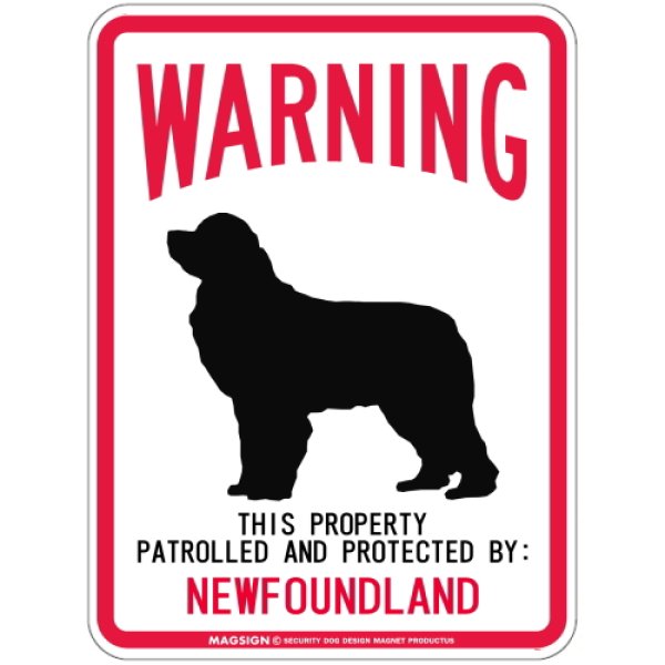 画像1: [MAGSIGN] NEWFOUNDLAND 注意 英語 WARNING 警告/保護/警戒 車 屋外用 マグネット＆ステッカー 日本製：ニューファンドランド (1)