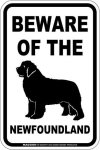 画像2: [MAGSIGN] ニューファンドランド 注意 英語 マグネット＆ステッカー BEWARE OF THE NEWFOUNDLAND 車/屋外用 日本製 (2)