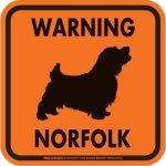 画像4: [MAGSIGN] WARNING NORFOLK マグネット＆ステッカー：ノーフォークテリア(ホワイト/イエロー/オレンジ) 注意 英語 正方形 車＆屋外用(防水性/耐光性) 日本製 (4)