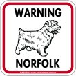 画像4: [MAGSIGN] WARNING NORFOLK マグネット＆ステッカー：ノーフォークテリア(ホワイト/イエロー/オレンジ) 注意 英語 正方形 車＆屋外用(防水性/耐光性) 日本製 (4)