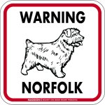 画像1: [MAGSIGN] WARNING NORFOLK マグネット＆ステッカー：ノーフォークテリア(ホワイト/イエロー/オレンジ) 注意 英語 正方形 車＆屋外用(防水性/耐光性) 日本製 (1)
