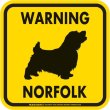 画像2: [MAGSIGN] WARNING NORFOLK マグネット＆ステッカー：ノーフォークテリア(ホワイト/イエロー/オレンジ) 注意 英語 正方形 車＆屋外用(防水性/耐光性) 日本製 (2)